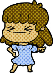 cartoon angry girl