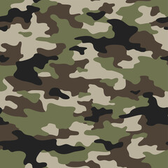 Camouflage seamless pattern. Abstract modern vector military texture backgound. Fabric textile print template.