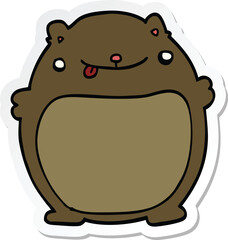 sticker of a cartoon fat bear