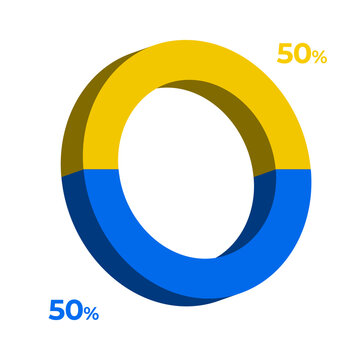 50 50 3d donut pie chart illustration eps vector