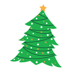 Colored christmas tree icon Vector