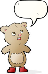 cartoon teddy bear with speech bubble