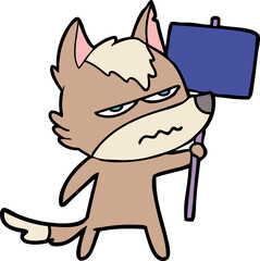 cartoon annoyed wolf