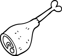 line drawing cartoon well cooked meat