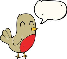 freehand drawn speech bubble cartoon robin