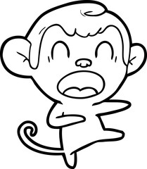 shouting cartoon monkey dancing