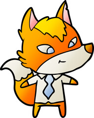 office worker fox cartoon character