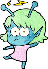 cartoon alien girl