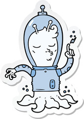 sticker of a cartoon alien