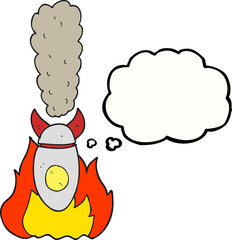 freehand drawn thought bubble cartoon falling bomb