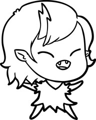 cartoon laughing vampire girl