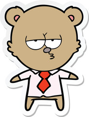 sticker of a bear boss cartoon