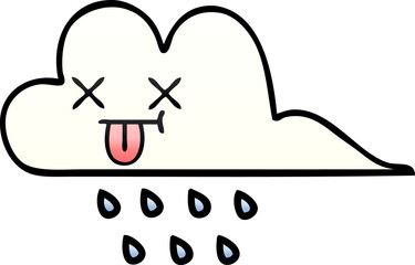 gradient shaded cartoon of a rain cloud