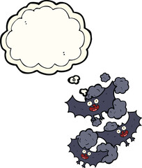 cartoon bats with thought bubble