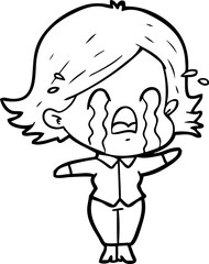 cartoon woman crying