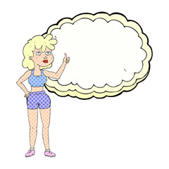 freehand drawn cartoon gym woman