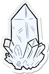 sticker of a cartoon quartz crystal