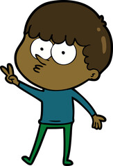 cartoon curious boy dancing