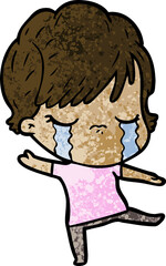 cartoon woman crying