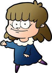 cartoon smiling woman