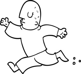 line drawing cartoon man running