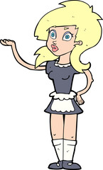 cartoon pretty waitress