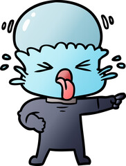 Fototapeta premium disgusted cartoon alien