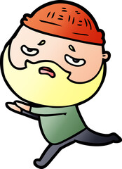 cartoon worried man with beard