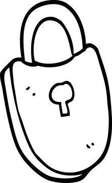 recommend clip art: line drawing cartoon locked padlock