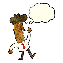 cartoon office man with thought bubble