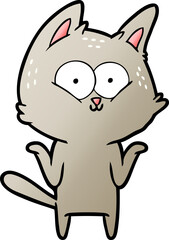 cartoon cat shrugging shoulders
