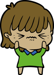 annoyed cartoon girl