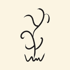 Wild grass symbol, grass icon, wild plants