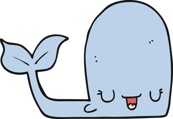 cartoon happy whale