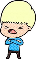 cartoon stressed man