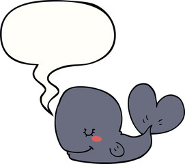 cartoon whale with speech bubble