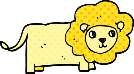 cartoon doodle lion