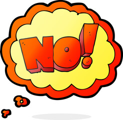 freehand drawn thought bubble cartoon NO! shout