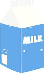 flat color style cartoon milk carton