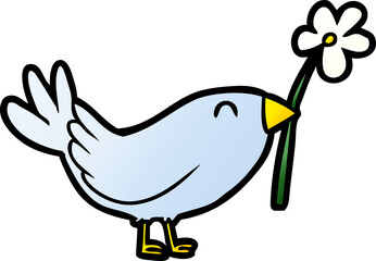 cartoon bird with flower