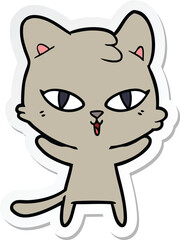 sticker of a cartoon cat