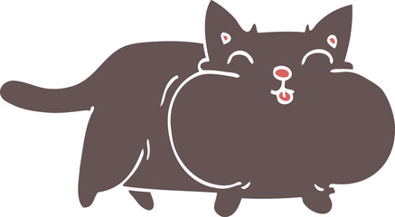 cartoon doodle fat cat