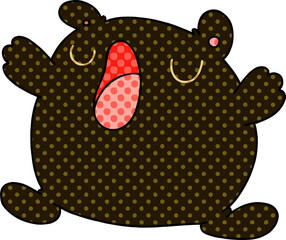 comic book style quirky cartoon singing bear