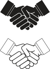 Handshake icon vector design illustration on a white background - obrazy, fototapety, plakaty