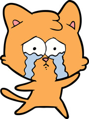 Obraz na płótnie Canvas cartoon crying cat