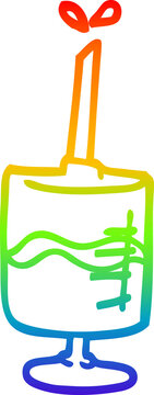 recommend clip art: rainbow gradient line drawing of a cartoon injection