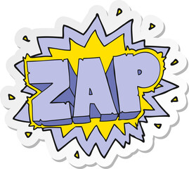 sticker of a cartoon zap explosion sign