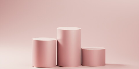 A luxurious scene unfolds with an empty pestalpodium stage in a 3D background, offering a template for presenting products in an elegant showcase. 