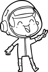 happy cartoon astronaut
