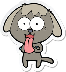 sticker of a cute cartoon dog